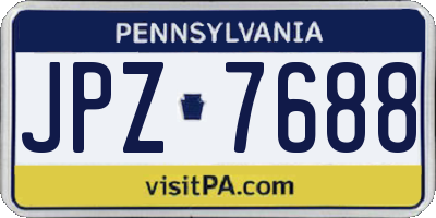 PA license plate JPZ7688