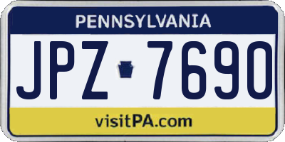 PA license plate JPZ7690