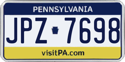 PA license plate JPZ7698