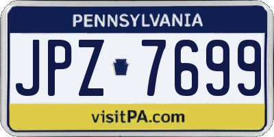 PA license plate JPZ7699