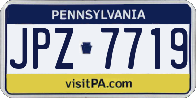 PA license plate JPZ7719