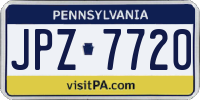 PA license plate JPZ7720