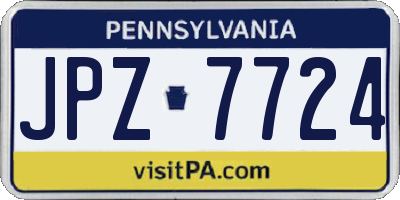 PA license plate JPZ7724