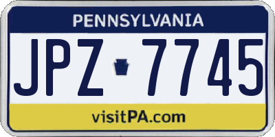 PA license plate JPZ7745