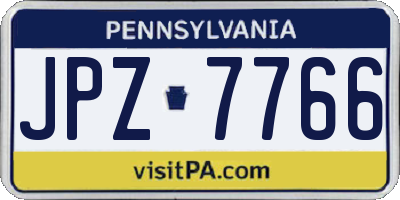 PA license plate JPZ7766