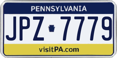 PA license plate JPZ7779