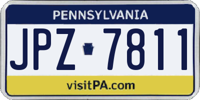 PA license plate JPZ7811