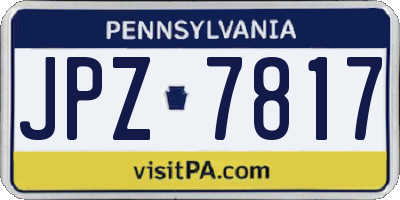 PA license plate JPZ7817