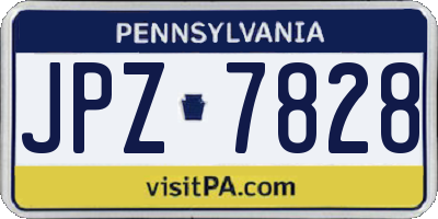 PA license plate JPZ7828