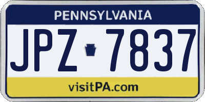 PA license plate JPZ7837