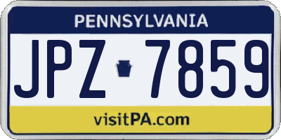 PA license plate JPZ7859