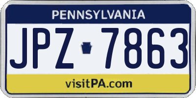 PA license plate JPZ7863