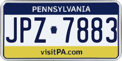 PA license plate JPZ7883