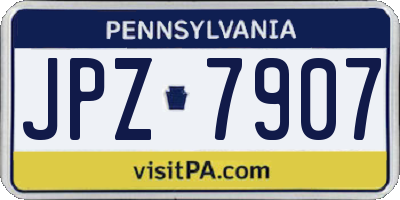 PA license plate JPZ7907