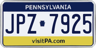 PA license plate JPZ7925