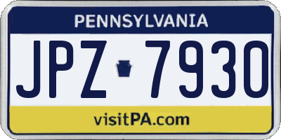 PA license plate JPZ7930