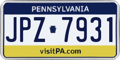 PA license plate JPZ7931