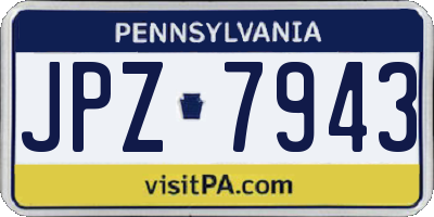 PA license plate JPZ7943