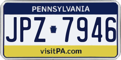PA license plate JPZ7946