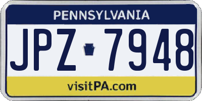 PA license plate JPZ7948