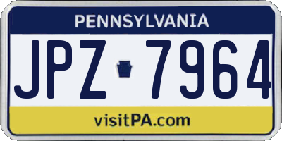 PA license plate JPZ7964