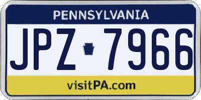 PA license plate JPZ7966
