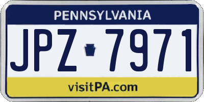 PA license plate JPZ7971