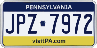 PA license plate JPZ7972