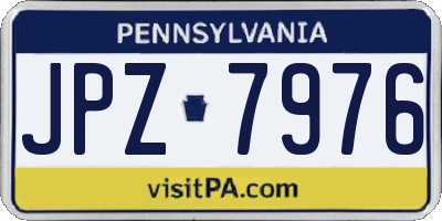 PA license plate JPZ7976