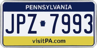 PA license plate JPZ7993
