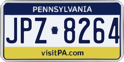 PA license plate JPZ8264