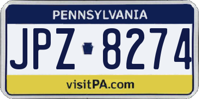 PA license plate JPZ8274