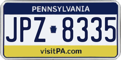 PA license plate JPZ8335