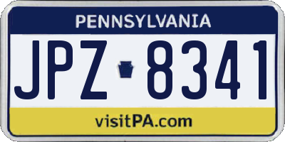 PA license plate JPZ8341