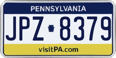 PA license plate JPZ8379