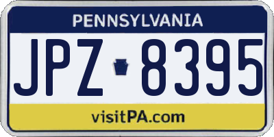 PA license plate JPZ8395