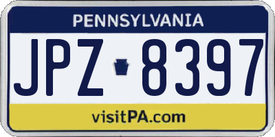 PA license plate JPZ8397