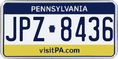 PA license plate JPZ8436