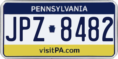 PA license plate JPZ8482