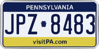 PA license plate JPZ8483
