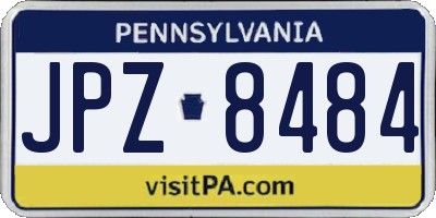 PA license plate JPZ8484