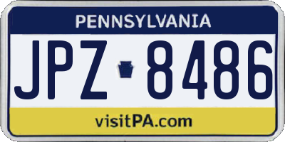 PA license plate JPZ8486