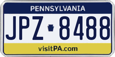 PA license plate JPZ8488