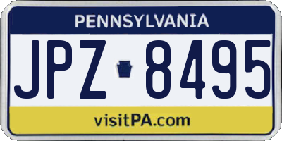 PA license plate JPZ8495