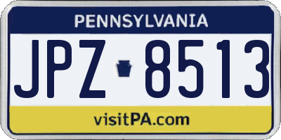 PA license plate JPZ8513