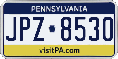 PA license plate JPZ8530