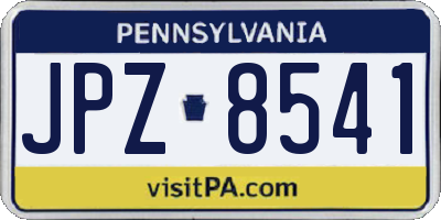 PA license plate JPZ8541