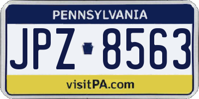 PA license plate JPZ8563