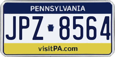 PA license plate JPZ8564
