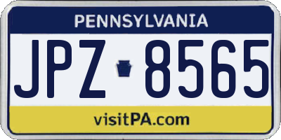 PA license plate JPZ8565